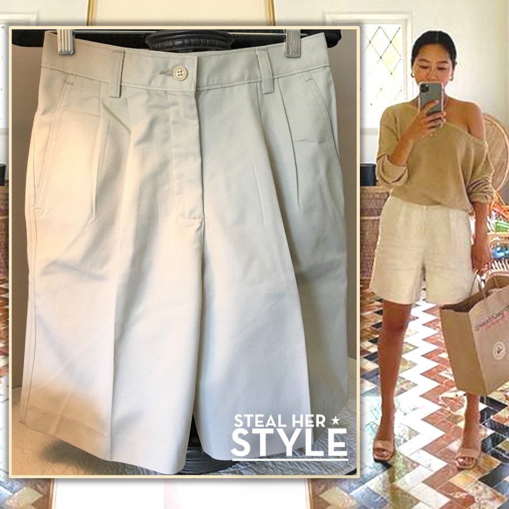 LADY EDWARDS Pleated Front High Rise Chino Short   NWT!!